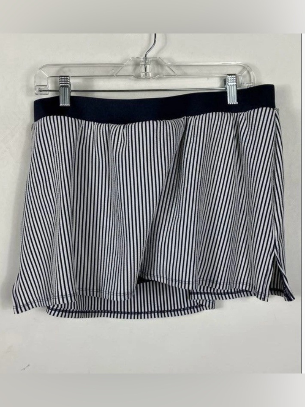 Cacique Women's Navy White Striped Seersucker Swimsuit Skirt Bottom NWT Sz 16